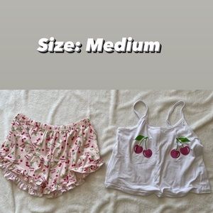 Cherry matching pajama set
